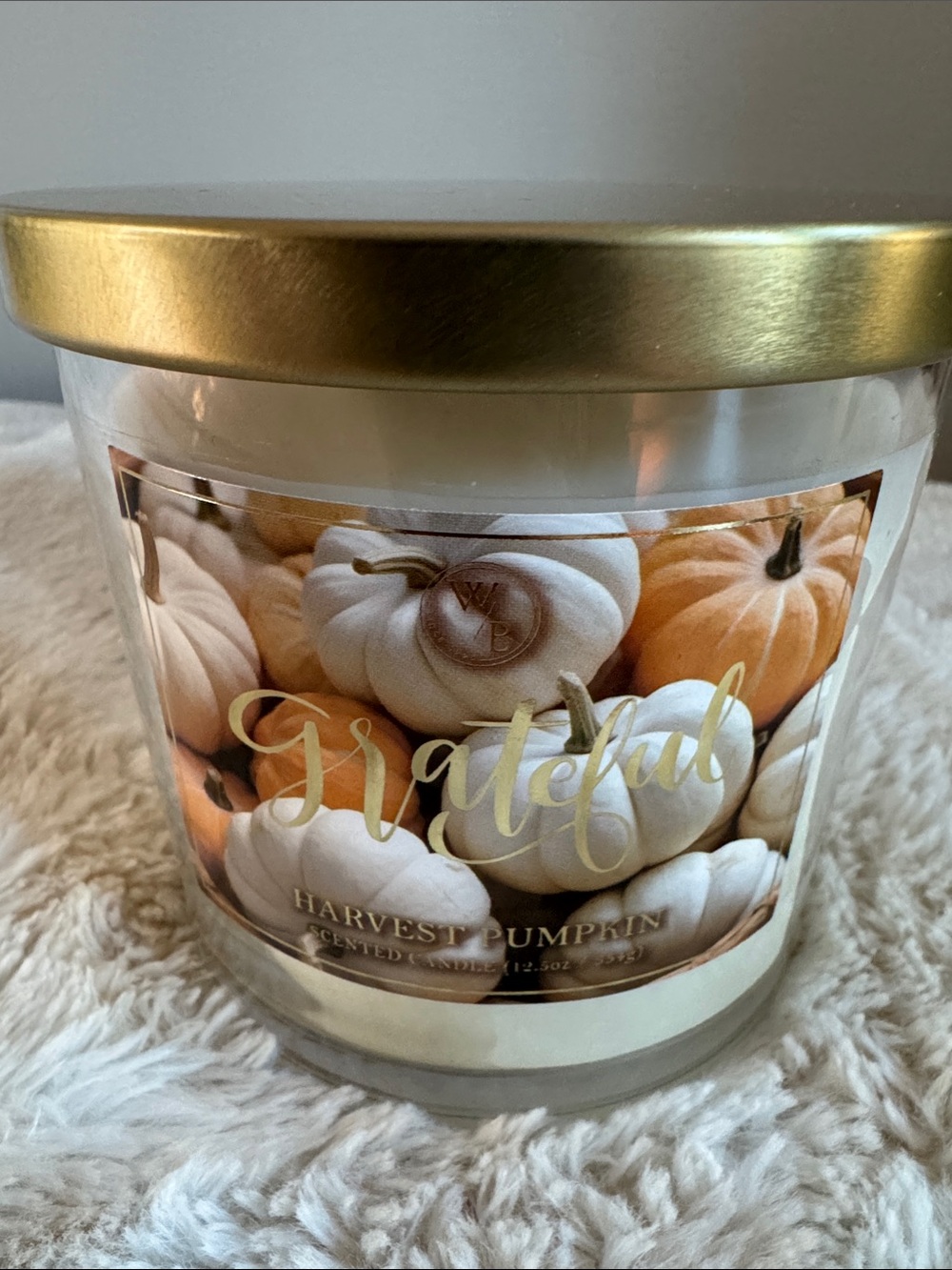 Grateful Harvest Pumpkin Scented Candle 12.5 oz.